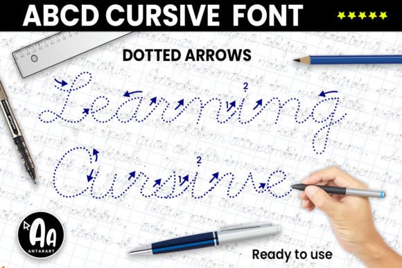 Abcd Cursive Dotted Arrows: A Font That Elevates Your Brand