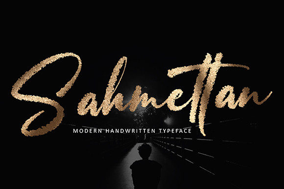 Sahmettan: A Brushed Handwritten Font for Creative Makers